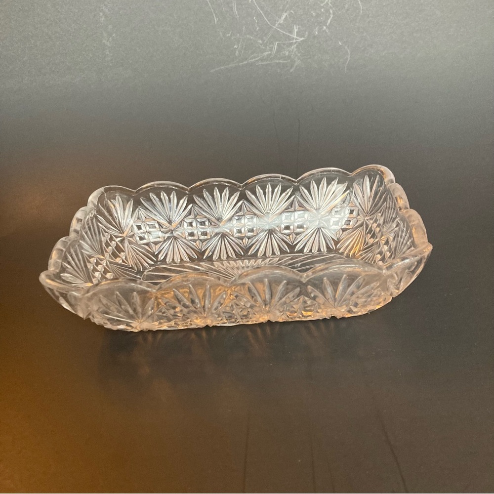Vintage Early American Pressed Glass Rectangular Dish